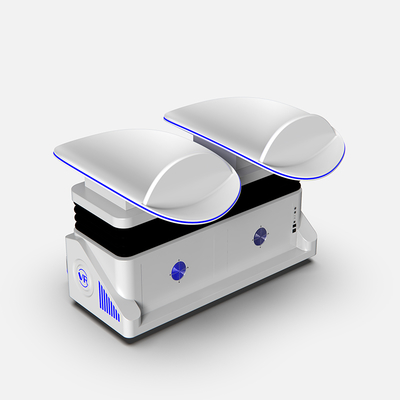 Simulatore VR 9D VR Slide Cinema a due posti con occhiali Deepoon E3C  Esperienza VR immersiva per 2 giocatori con piattaforma di movimento 3DOF, oltre 80 film VR a 360°, effetti di spruzzo d'aria e vibrazioni per sale giochi, centri commerciali, parchi a tema