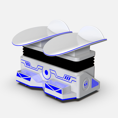 Simulatore VR 9D VR Slide Cinema a due posti con occhiali Deepoon E3C  Esperienza VR immersiva per 2 giocatori con piattaforma di movimento 3DOF, oltre 80 film VR a 360°, effetti di spruzzo d'aria e vibrazioni per sale giochi, centri commerciali, parchi a tema