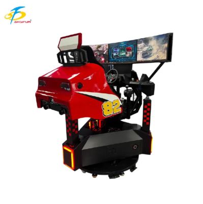 3-Screen Red Racing Car Arcade Machine   360° Rotation, Force Feedback, Audio 3D, High Refresh Rate, Immersive VR Driving Simulator per FEC e Arcade