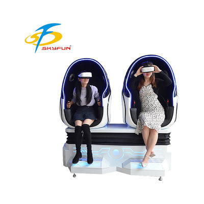 9D VR Egg Cinema Doppio Posto – Sedia VR Immersiva con oltre 100 film e 15 giochi, Sedili dinamici, Effetti aria e vibrazioni per sale giochi