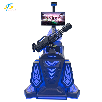 9D VR Gatling Shooting Simulator HTC Vive VR Gun Game con display LCD da 42 pollici, 5 giochi emozionanti