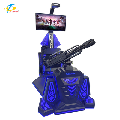 9D VR Gatling Shooting Simulator HTC Vive VR Gun Game con display LCD da 42 pollici, 5 giochi emozionanti