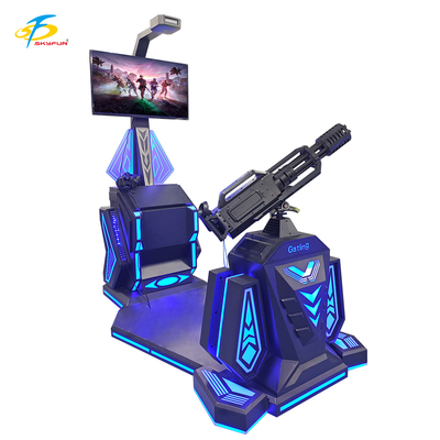 9D VR Gatling Shooting Simulator HTC Vive VR Gun Game con display LCD da 42 pollici, 5 giochi emozionanti