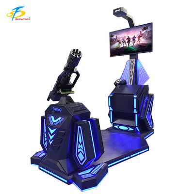 9D VR Gatling Shooting Simulator HTC Vive VR Gun Game con display LCD da 42 pollici, 5 giochi emozionanti