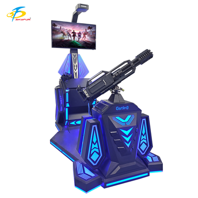 9D VR Gatling Shooting Simulator HTC Vive VR Gun Game con display LCD da 42 pollici, 5 giochi emozionanti