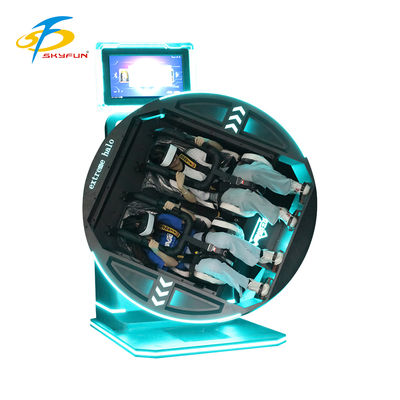 Simulatore VR a 360 gradi rotazione elettrica giochi diversi sedili confortevoli design futuristico cuffia di doppia sicurezza flessibile