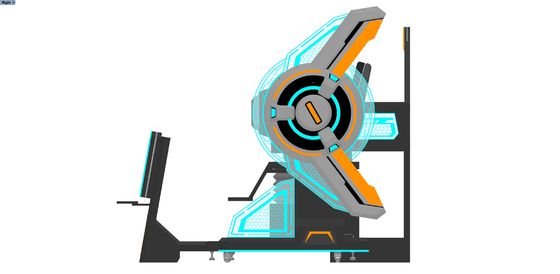 FUN Cinema 4 Seat VR Cinema Simulator. Multiplayer 9D VR Motion Ride con grande schermo frontale, design di splicing, occhiali DPVR ed effetti speciali dinamici.