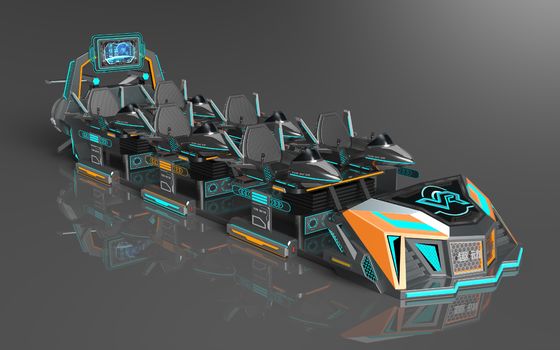 Cinema VR Fun Fly Battleship 6 posti | Struttura d'azione individuale, Sedili espandibili, Ampio schermo posteriore, 55 giochi, Occhiali DPVR E3-S e Monitor da 32 pollici – Produttore SKYFUN