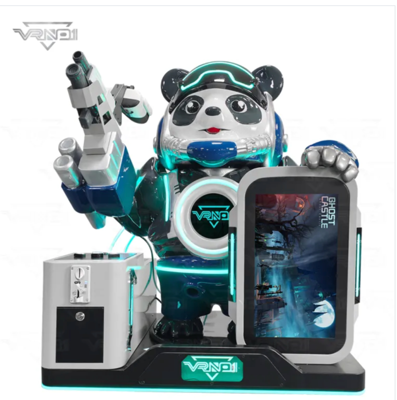 VR Panda Soldier ️ Macchina di ripresa VR interattiva all'avanguardia con 7 giochi, distributore di giocattoli, supporto a pagamenti multipli e design Panda personalizzabile per arcade
