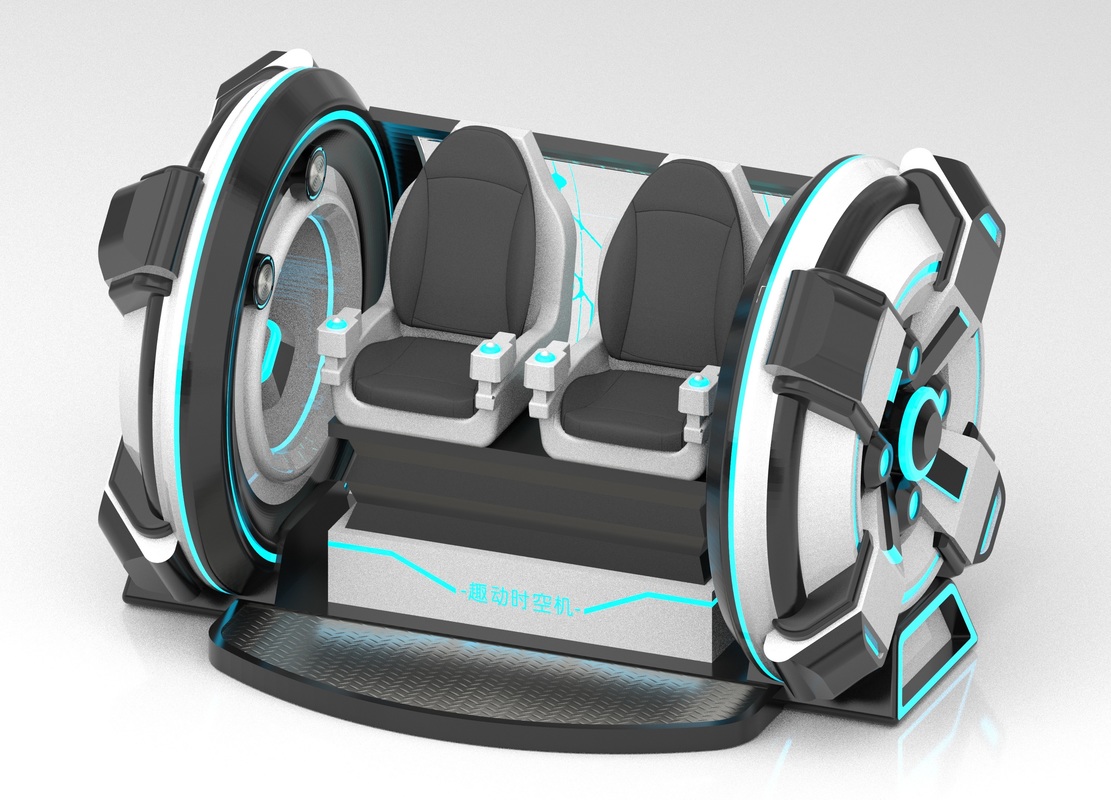 Fun Time Machine 2 Seat VR Cinema Simulator ∙ Crank Motion, Design in fibra di vetro, doppio posto per genitori-figli o coppie, 56 giochi, DPVR E3-S & 44 pollici touch monitor        SKYFUN Manufacturer