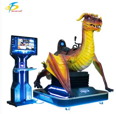 Macchina per cinema VR UN Dinosaur a 1 posto con occhiali DPVR E3-S, 55 giochi, effetti ruggito di dinosauro, design unico per sale giochi, centri commerciali, parchi a tema e centri di intrattenimento
