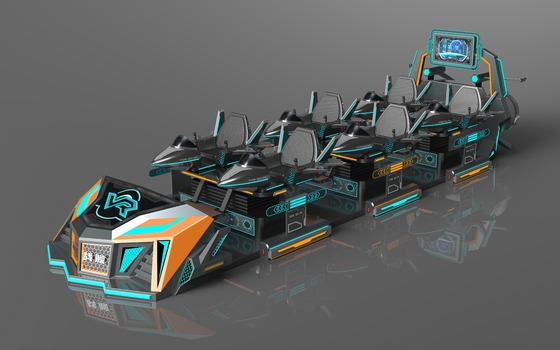 Cinema VR Fun Fly Battleship 6 posti | Struttura d'azione individuale, Sedili espandibili, Ampio schermo posteriore, 55 giochi, Occhiali DPVR E3-S e Monitor da 32 pollici – Produttore SKYFUN