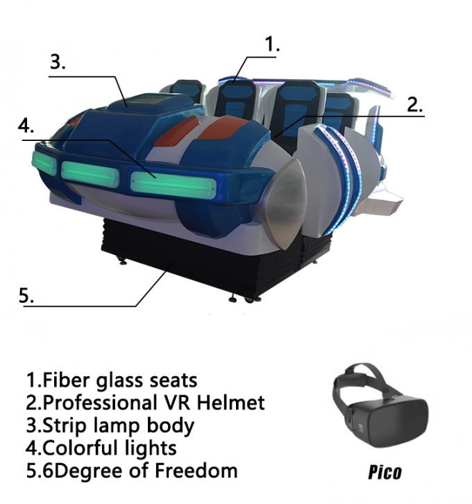 Macchina di realtà virtuale del vr dei sedili 6seats 9d theater+6seats 9d del fornitore dell'oro multi